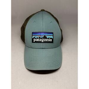 Patagonia Gray and Brown Snap Back Trucker Hat P-6 Logo LoPro Gorpcore